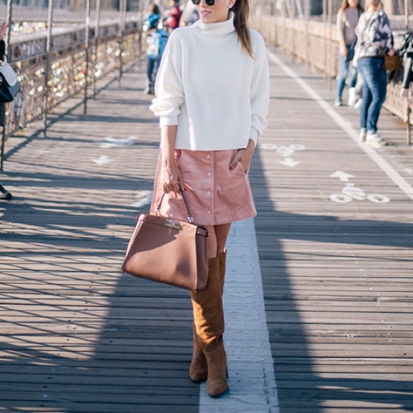 Lands End Mauve Corduroy Skirt - Picture 3 of 4